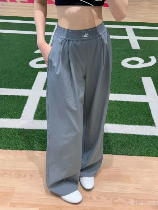 ALO Yoga Pants - Alo Yoga Suit Up Trouser Steel Grey Regular 🧵 Slim Straight